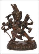 CHINESE / TIBETAN 19TH CENTURY BRONZE STATUE OF USNISAVIJAYA