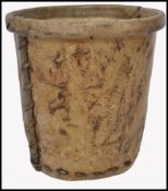 VICTORIAN RAWHIDE 19TH CENTURY PIG SKIN LEATHER MILL BUCKET
