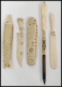 COLLECTION OF 19TH CENTURY BONE FOLDING LETTER KNIVES OPENERS ETC