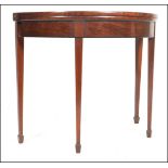 19TH CENTURY GEORGE III MAHOGANY DEMI LUNE GAMES C