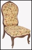 A 19TH CENTURY VICTORIAN ROSEWOOD LADIES OPEN ARMCHAIR - CHAIR