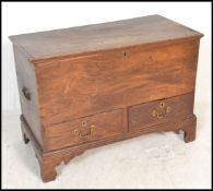 18TH CENTURY COUNTRY ELM MULE CHEST COFFER - BLANKET BOX