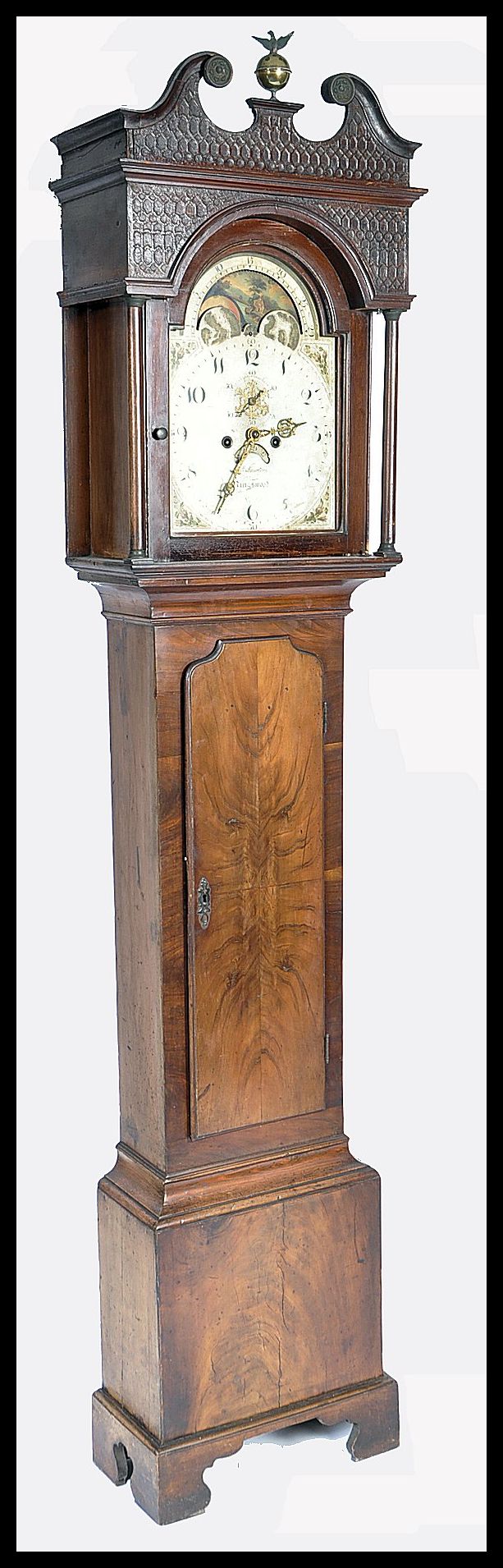 19TH CENTURY MAHOGANY LONG CASE CLOCK BY GEORGE LEWTON KINGSWOOD BRISTOL