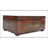 19TH CENTURY ROSEWOOD AND BRASS INLAID LADIES WORK