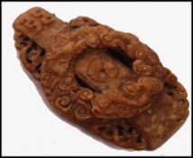 A MING DYNASTY BELIEVED 16TH CENTURY MUTTON FAT JADE PANEL