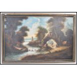 AFTER FRANCO TORRICELLI CLASSICAL PAIR LARGE ITALIANATE PAINTINGS