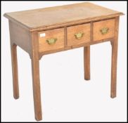 18TH CENTURY COUNTRY OAK 3 DRAWER LOWBOY WRITING TABLE DESK