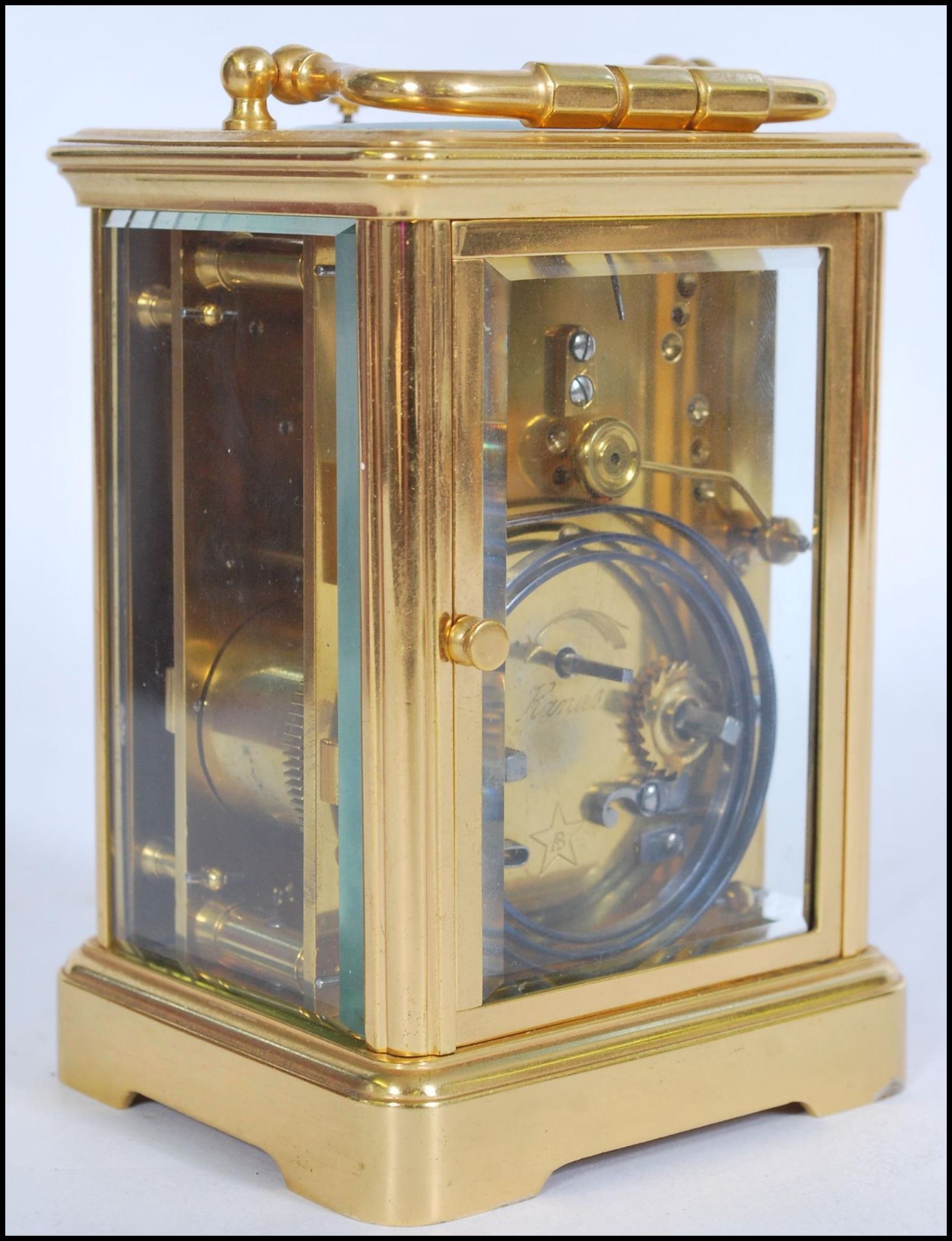 19TH CENTURY ACHILLE BROCOT PARIS GILT BRASS CARRIAGE CLOCK - Bild 3 aus 8