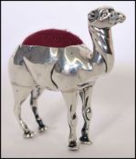 EDWARDIAN SILVER HALLMARKED PIN CUSHION IN THE FORM OF A CAMEL