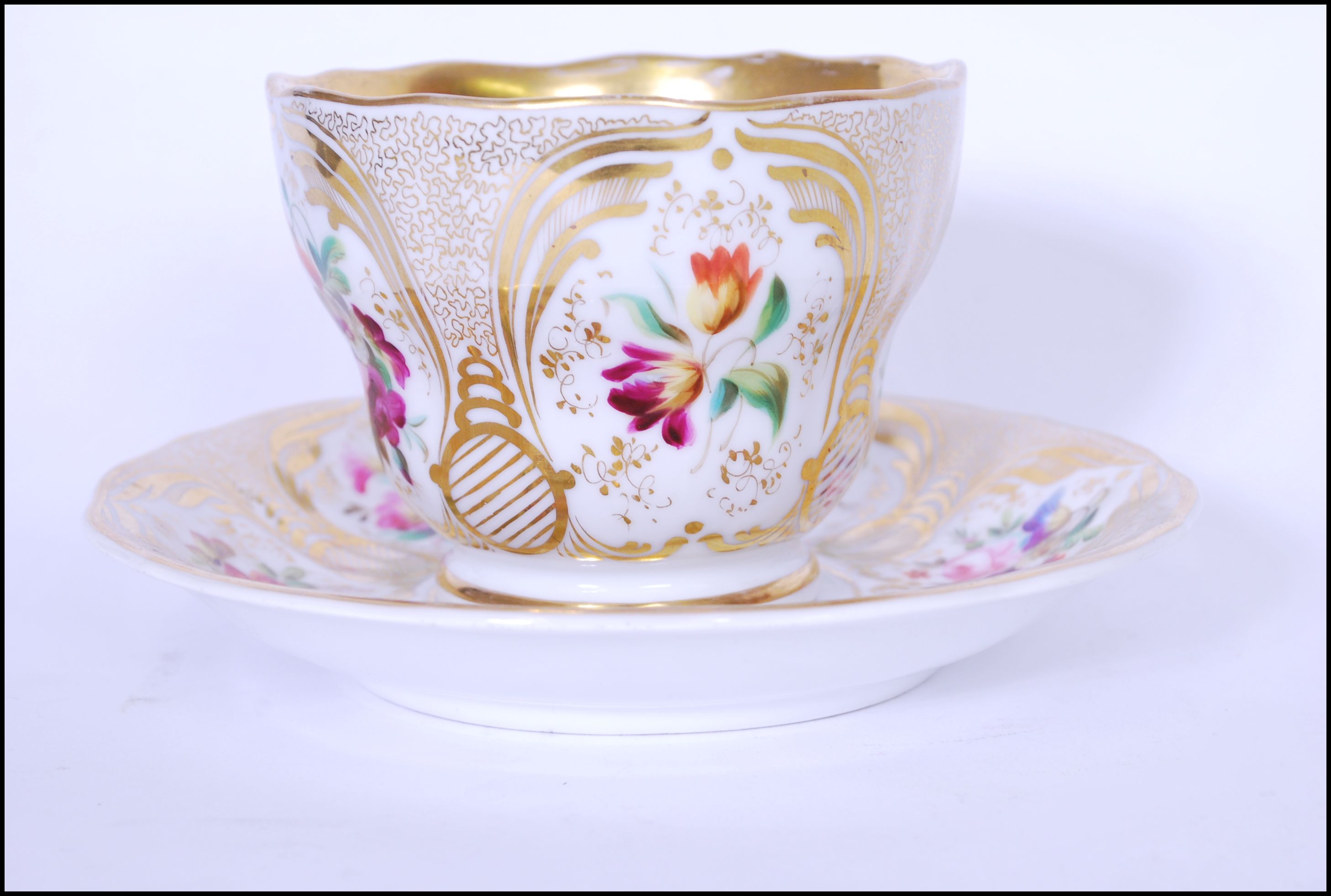 RUSSIAN IMPERIAL PORCELAIN GARDNER BREAKFAST CUP AND SAUCER - Image 5 of 9