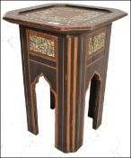 19TH CENTURY MOORISH MOTHER OF PEARL INLAID OCCASIONAL TABLE