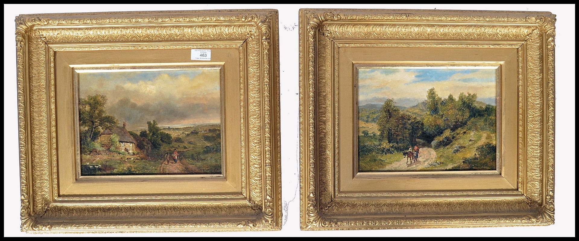 JAMES PEEL (1811-1906) RBA PAIR OF OIL ON CANVAS LANDSCAPE NORTH COUNTY PAINTINGS