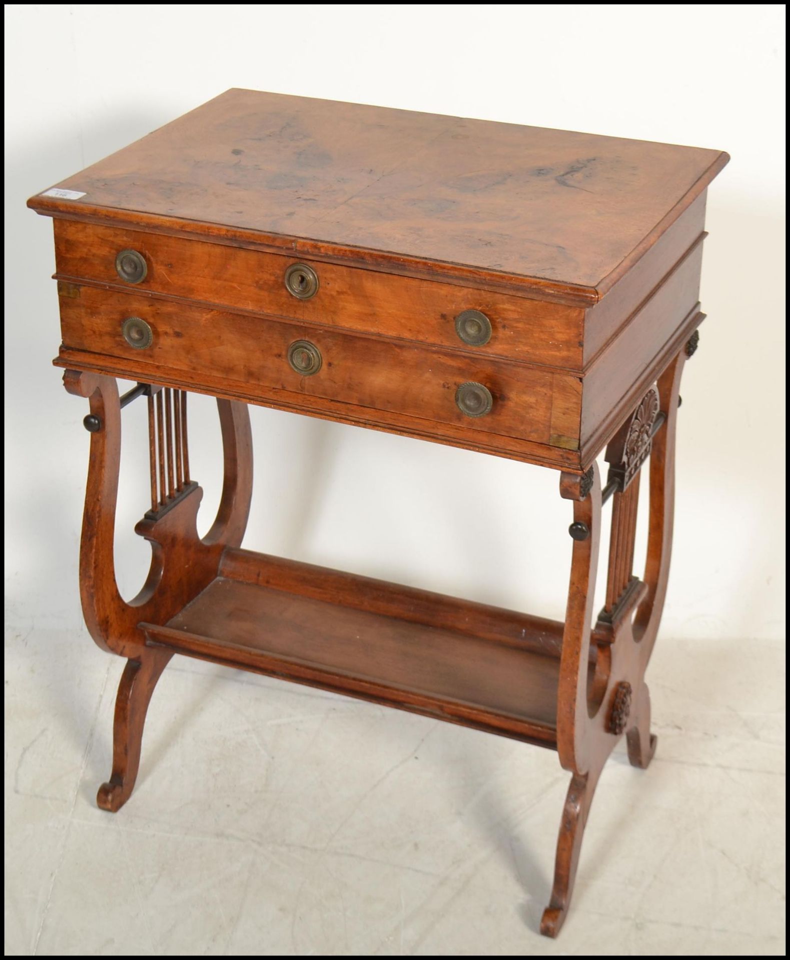 19TH CENTURY BIEDERMEIER LADIES VANITY WORKBOX / WORK TABLE - Bild 2 aus 7