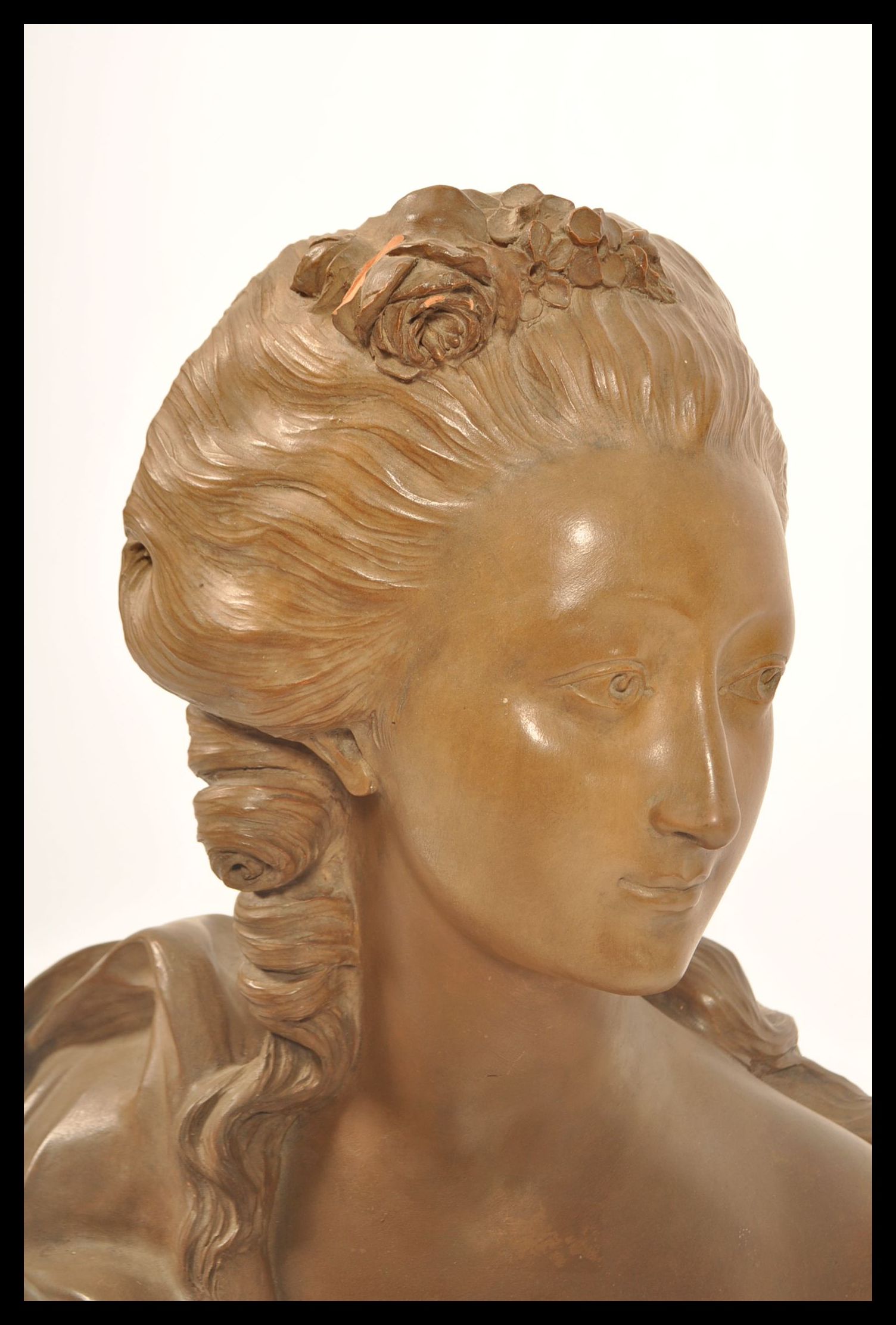 19TH CENTURY LARGE TERRACOTTA BUST AFTER AUGUSTIN PAJOU - Image 2 of 8