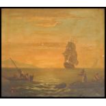 19TH CENTURY OIL ON CANVAS PAINTING - MARITIME STU