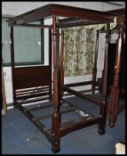 VICTORIAN 19TH CENTURY MAHOGANY SINGLE FOUR POSTER DOUBLE BED