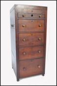 19TH CENTURY MAHOGANY CAMPAIGN PEDESTAL OFFICERS WASHSTAND