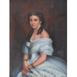 D GOETZ OIL ON BOARD PORTRAIT STUDY PAINTING OF A YOUNG LADY