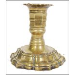 19TH CENTURY GEORGIAN BRASS ECLESIASTICAL CANDLEST