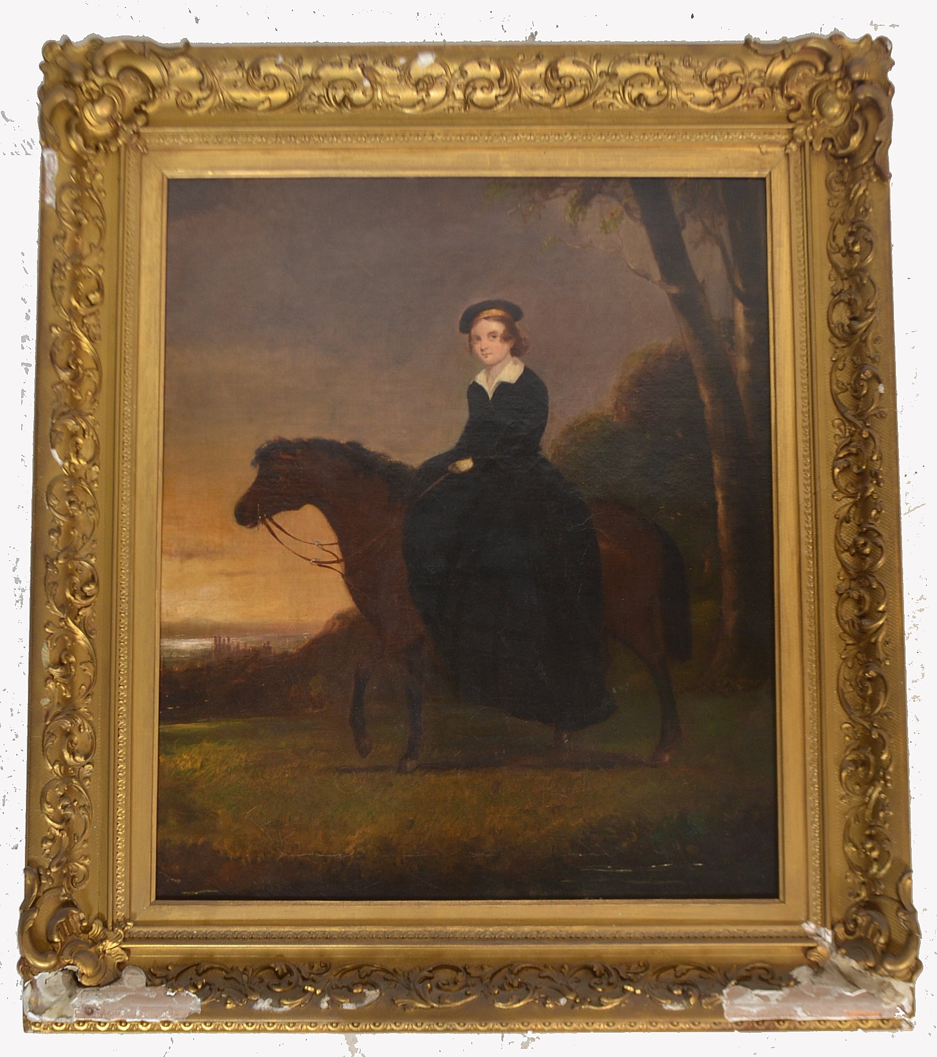 19TH CENTURY OIL ON CANVAS PAINTING OF ELIZABETH C - Image 3 of 11