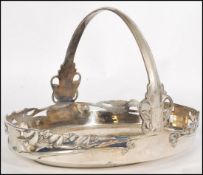 LIBERTY & CO TUDRIC ENAMEL LINED PEWTER BASKET BY ARCHIBALD KNOX