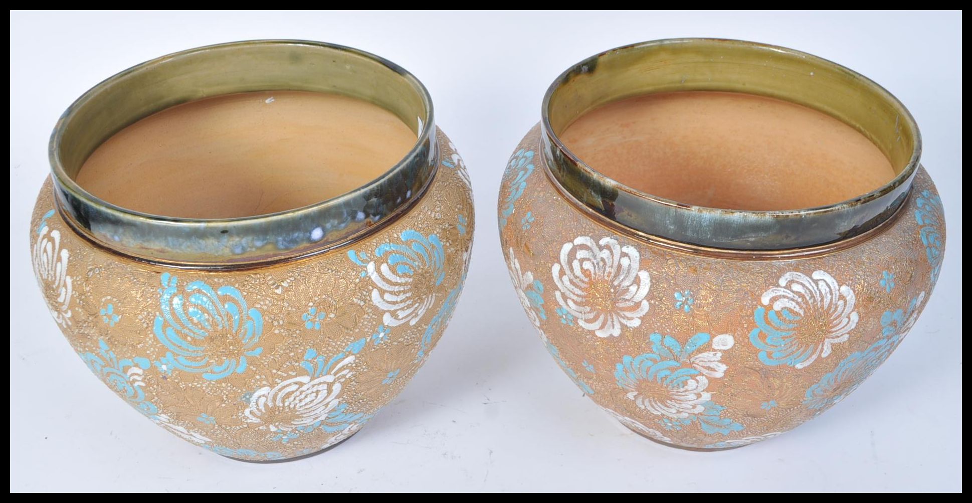 A PAIR OF DOULTON SLATERS LARGE JARDINIERE PLANTERS - PLANT POTS - Image 4 of 8