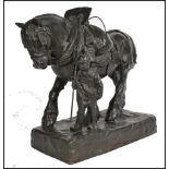 REGINALD FAIRFAX WELLS (1877-1951) LARGE CAST BRONZE SCUPLTURE OF SHIRE HORSE