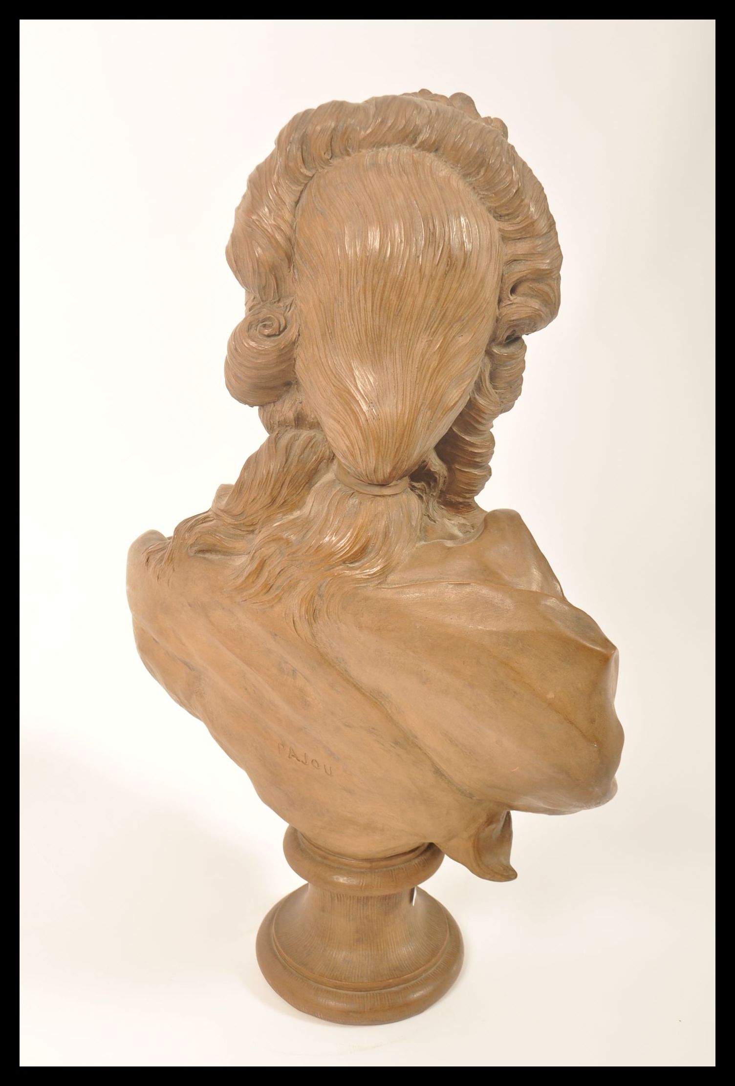 19TH CENTURY LARGE TERRACOTTA BUST AFTER AUGUSTIN PAJOU - Image 7 of 8