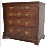 GEORGIAN OAK AND MAHOGANY NORTH COUNTRY CHEST OF DRAWERS