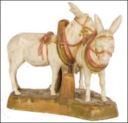 ROYAL DUX FIGURAL GROUP OF DONKEYS - PINK TRIANGLE - GROUP NO 1111