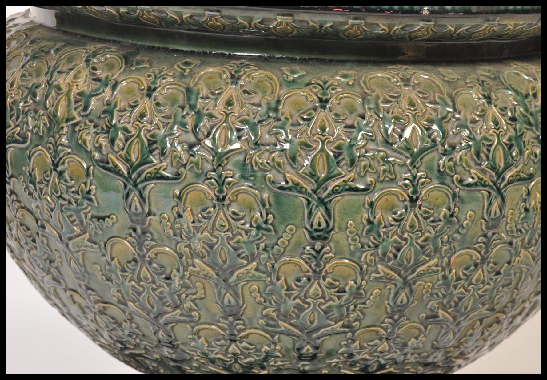 LARGE 19TH CENTURY STONEWARE CONSERVATORY PLANTER - DOULTON LAMBETH - Image 3 of 6