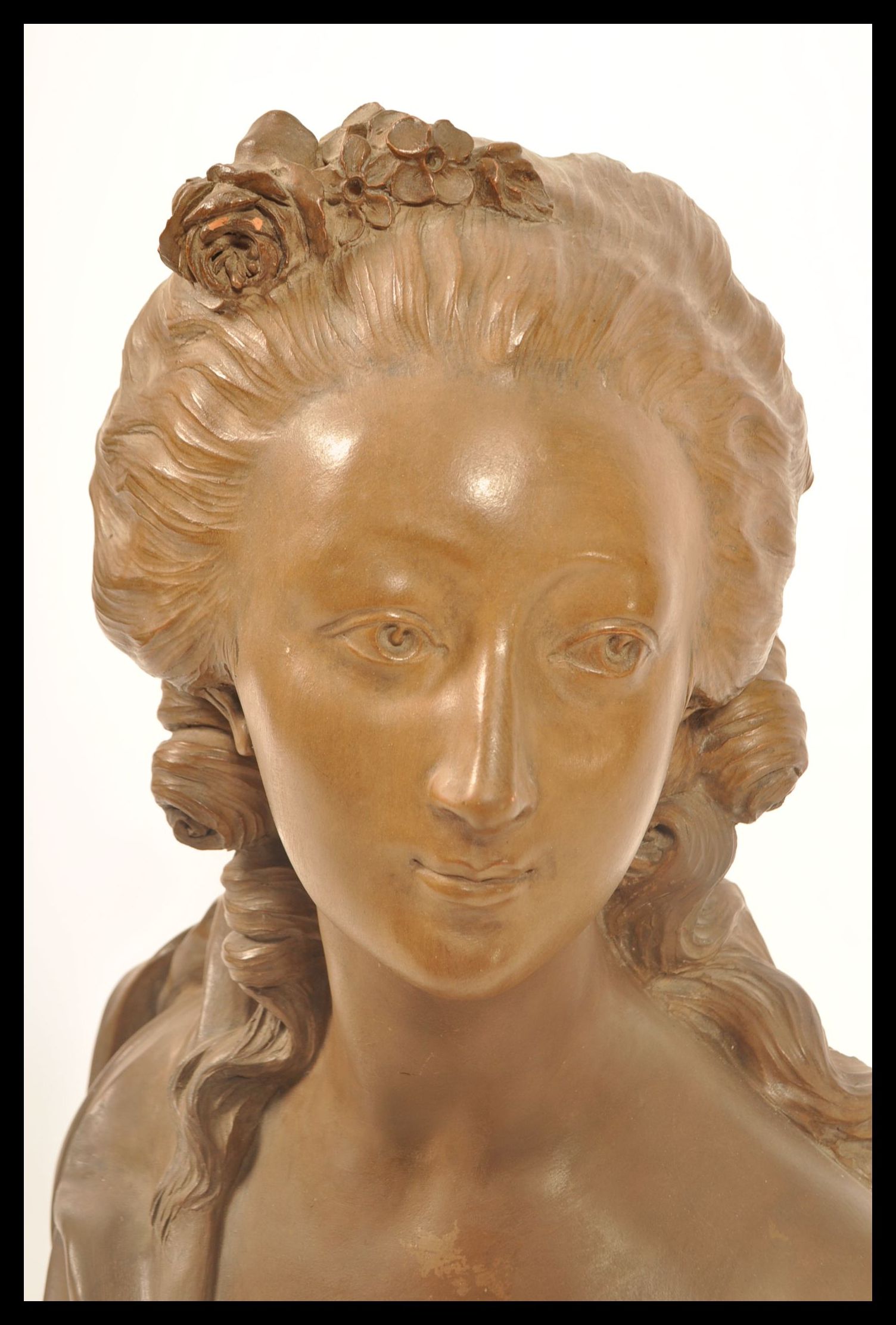 19TH CENTURY LARGE TERRACOTTA BUST AFTER AUGUSTIN PAJOU - Image 4 of 8
