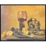 18TH / 19TH CENTURY OIL ON COPPER STILL LIFE PAINTING STUDY FRUIT