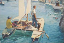 DONALD GREIG ( 1916-2009 ) THE CATAMARAN - SALCOMB