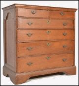 17TH CENTURY COUNTRY OAK 2 OVER 4 JACOBEAN CHEST OF DRAWESR