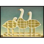 PETER VON ARTENS (1937-2003) OIL ON CANVAS ABSTRACT STUDY OF GEESE