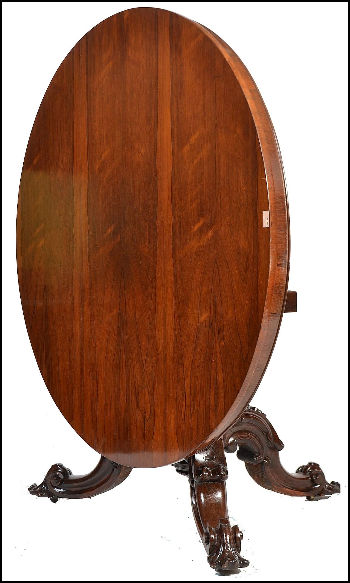 19TH CENTURY VICTORIAN LARGE ROSEWOOD TILT TOP CIRCULAR DINING TABLE