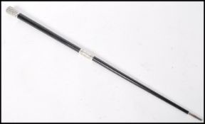 1920'S OSKAR OLSEN EBONY AND SILVER MOUNTED CONDUCTORS BATON