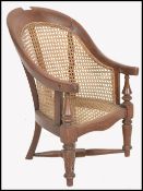 19TH CENTURY VICTORIAN MAHOGANY BERGERE CANED CHILDRENS ARMCHAIR