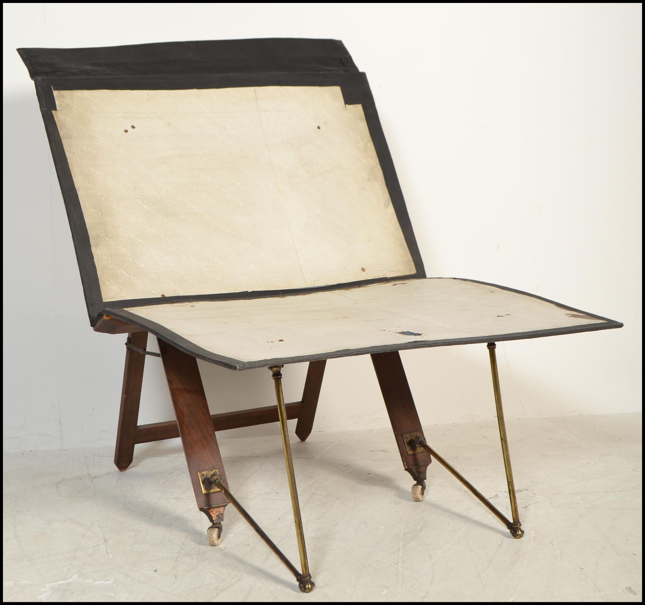 19TH CENTURY MAHOGANY FOLDER FOLIO LEDGER EASEL STAND - Image 5 of 8