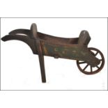 19TH CENTURY GEORGE III EBONISED BOOK BARROW / WHEELBARROW