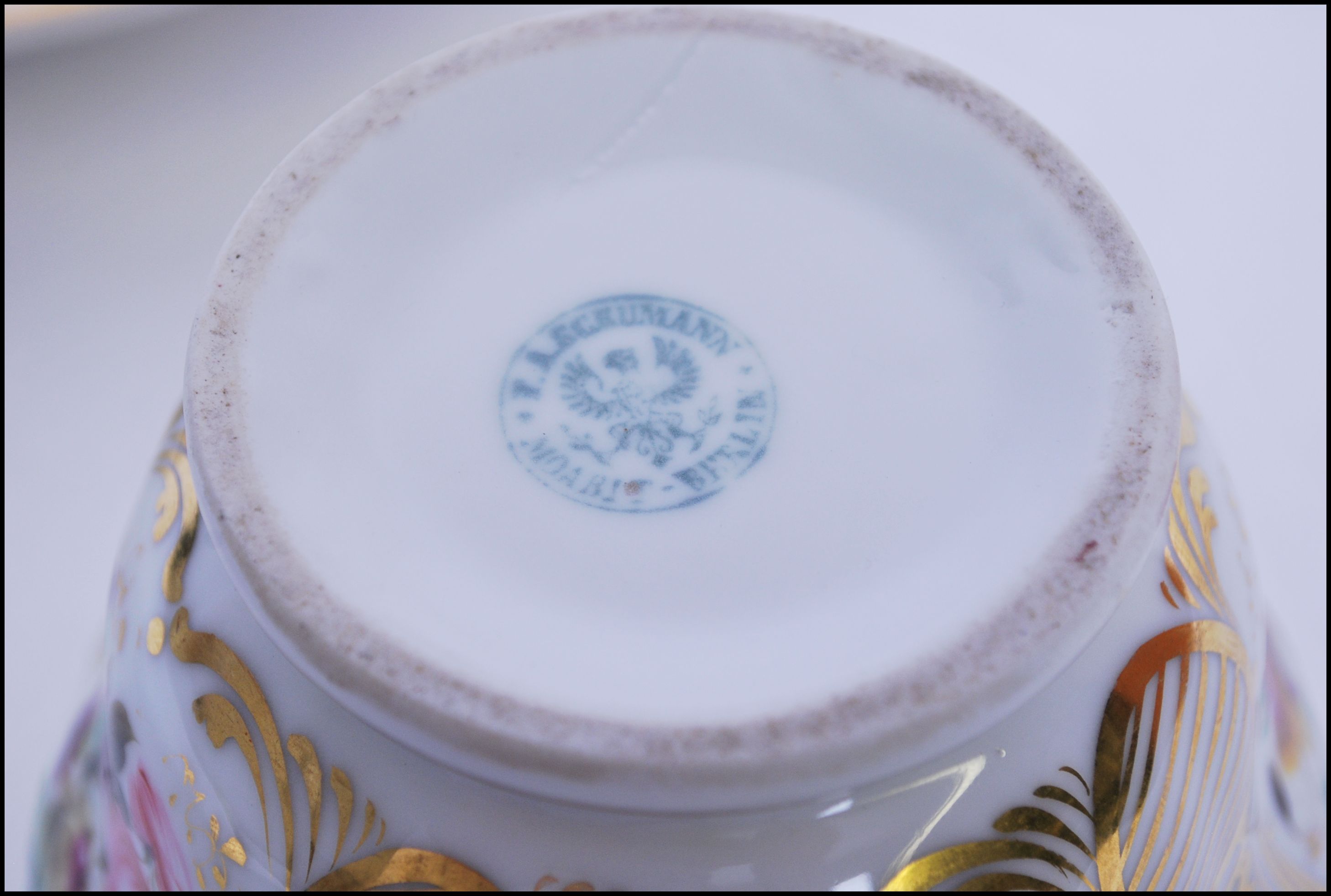 RUSSIAN IMPERIAL PORCELAIN GARDNER BREAKFAST CUP AND SAUCER - Image 7 of 9
