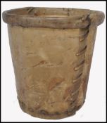 19TH CENTURY VICTORIAN PIG SKIN RAWHIDE LEATHER MILL BUCKET