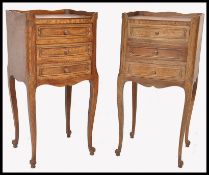 A PAIR OF 20TH CENTURY FRENCH OAK BEDSIDE CABINETS - TABLES