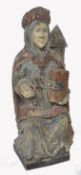 18TH / 19TH CENTURY FRENCH WOODEN CARVED POLYCHROME STATUE OF ST BARBERA