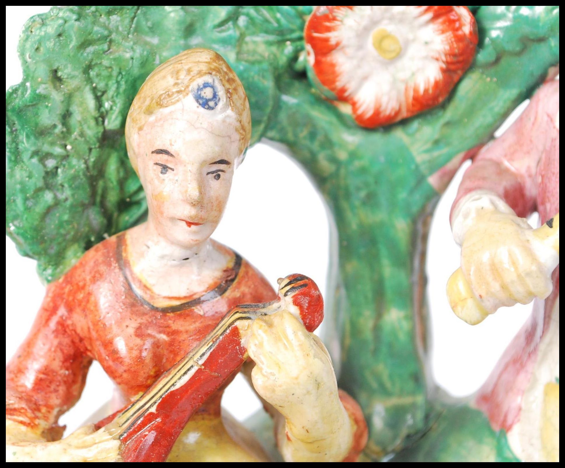 19TH CENTURY STAFFORDSHIRE PEARLWAY FIGURAL MUSICIAN GROUP - Image 3 of 6