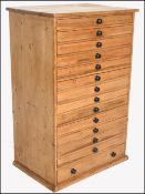 VICTORIAN 19TH CENTURY LARGE PINE SPECIMEN CABINET CHEST OF DRAWERS