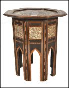 19TH CENTURY MOORISH MOTHER OF PEARL INLAID OCCASIONAL TABLE