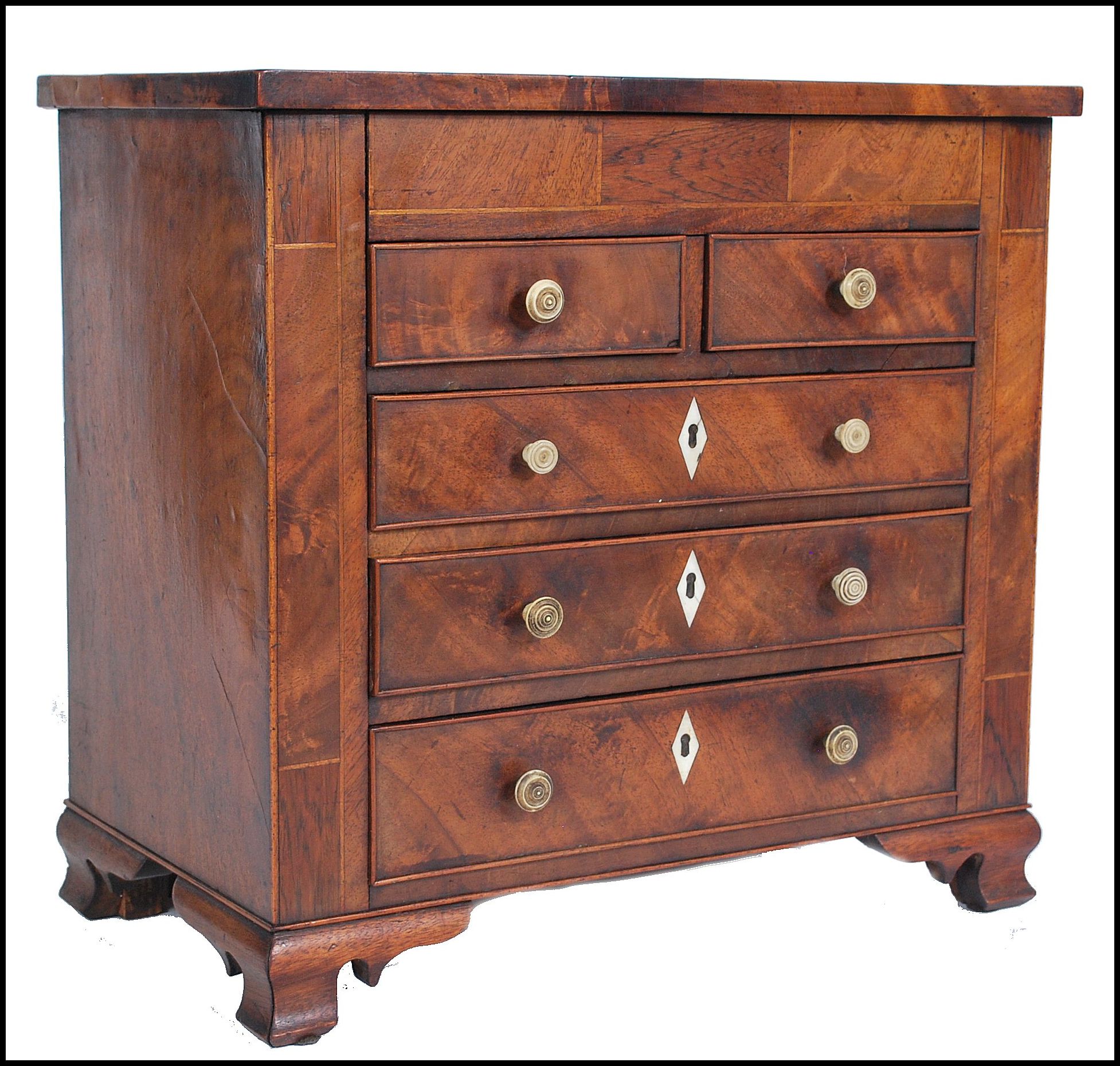 19TH CENTURY GEORGE 3RD MAHOGANY APPRENTICE PIECE CHEST OF DRAWERS