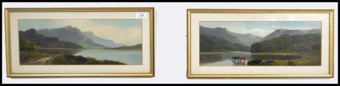 PAIR JOHN H GIBB OIL ON BOARD PAINTINGS LOCH LONG AND MARLE 1887
